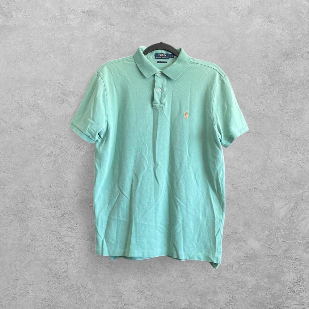 Polo Ralph Lauren Custom Slim Fit Mesh Polo Mens M Mint Green Preppy Golf